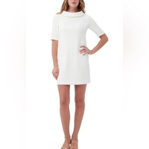 Maleko Short-Sleeve Shift Dress With Folded Collar Trina Turk NWOT
